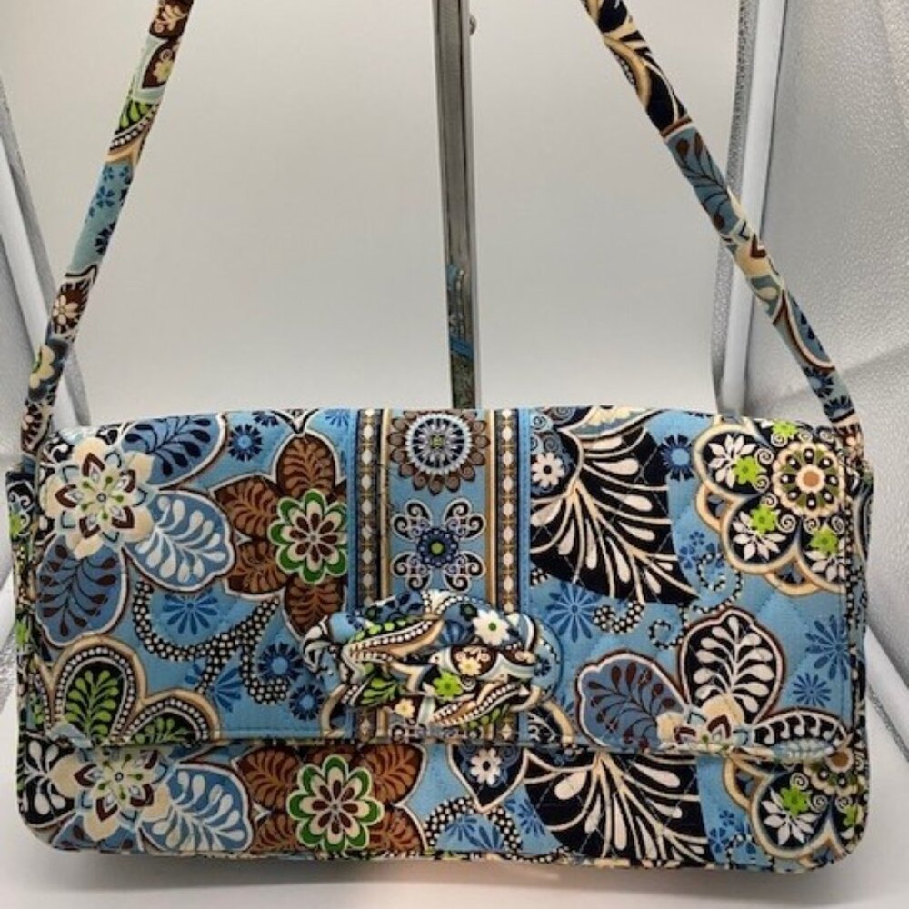 Vera Bradley Bali Blue "Knot Just a Clutch" Shoulder Bag